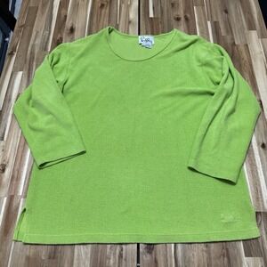 Vintage Lilly Pullitzer Sweater Womens XL Lime Green Scoop Neck Pullover Comfort
